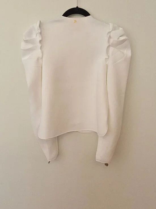 Emily McCarthy Ava Scuba Jacket White Gold Zip XS | NWOT - Picture 4 of 11